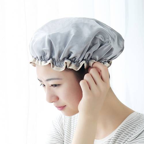 1pc Bathroom Thick Women Shower Caps Colorful Double Layer Bath Shower Hair Cover Adults Waterproof Kitchen Hats