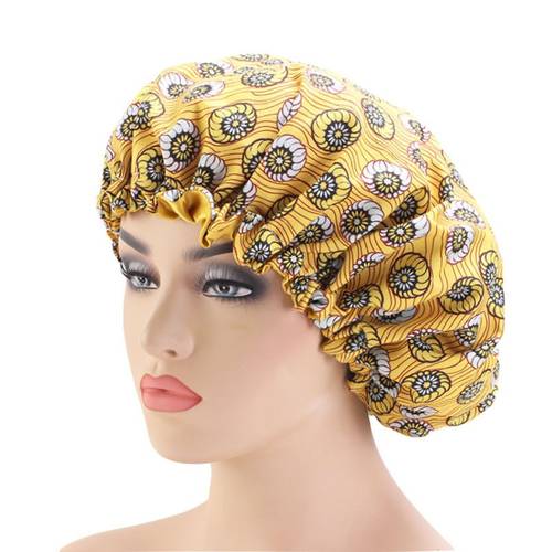 African Print Fabric Ankara Hair Bonnet Satin Lined Sleep Cap Night Sleep Hat Ladies Turban Sleep Cap Bathroom Accessories