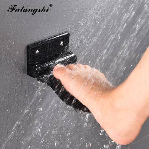 Shower Footstool Space Aluminium Black/Silver Foldable Wall Mounted Shower Foot Rest Bathroom Rest Pedestal Hardware WB201