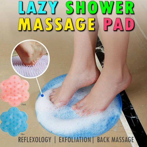 Lazy Bath Shower Back Brush Massage Pad 1PCs Soft Silicone Suction Cup Bathroom Remover Skid Cleaning Foot Brush Pad Bath Mat