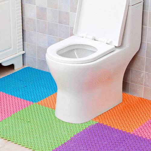 DIY Hollow Out Splicing Bath Mat Creative Bathroom Shower Floor Rugs Multi-color Anti Slip Foot Pads Carpet For Toilet Kitchen