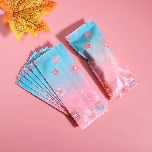200pcs/lot Nougat Wrapping Bag Gradient Fresh Flower Handmade DIY Multi Color Plastic Candy Packaging Milk Taffy Candy Wrapper
