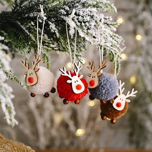 Christmas Decoration Felt Deer Christmas Tree Pendant Ornaments Mini Elk New Year kids gift Xmas Decor Home Party Decorations