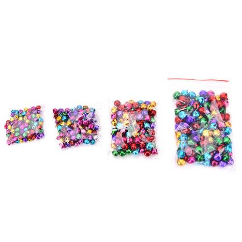 DIY Crafts 100pcs Colorful Loose Beads Small Jingle Bells Christmas Decoration Pendants Handmade Accessories 6/8/10/12mm