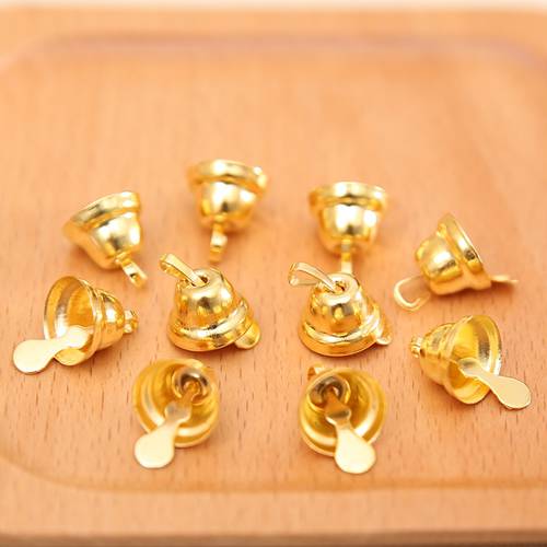 (10pcs/pack) Small Mini Jingle Bells Gold Silver Pet Hanging Metal Wedding Christmas Decoration Accessories For Crafts DIY