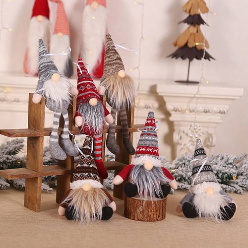 Christmas Decorations Sitting Posture Forest Doll Christmas Tree Ornaments 2021 Doll Pendant New Year Xmas Decorations for Home