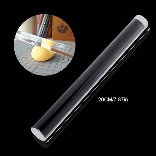 1pcs 20cm Acrylic Rolling Transparent Solid Roll Clay Rolling Pin Fondant Roller Baking Pastry Roller Kitchen Accessories