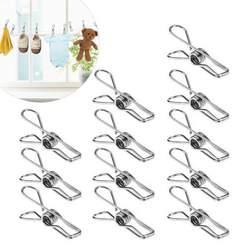 5/10/20pcs Multipurpose Stainless Steel Clips Clothes Pins Pegs Holders Clothing Clamps Sealing Clip Household Clothespin