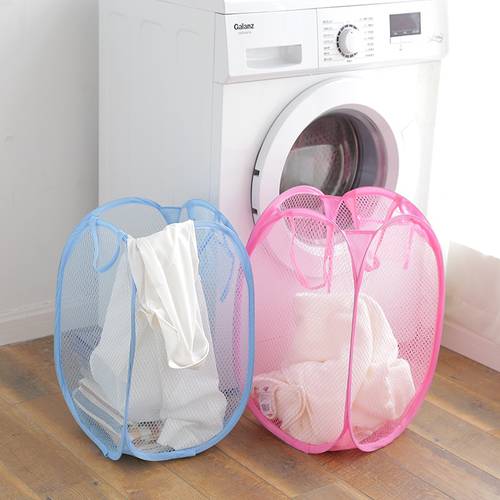 Collapsible Dirty Clothes Organizers Laundry Basket Pop Up Mesh Bathroom Clothing Storage Box Kids Toys Storage Bucket Organizer