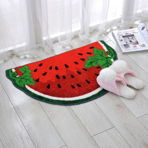 Lovely Watermelon Floor Mat For Children Room Doormat 40*60/50*80cm Semicircle Carpet Hall Doormat Entrance Foot Pad Toilet Rugs