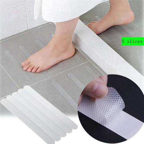 6-9pcs Anti Slip Strips Transparent Shower Stickers Bath Safety Strips Non Slip Strips for Bathtubs Showers Stairs Floors