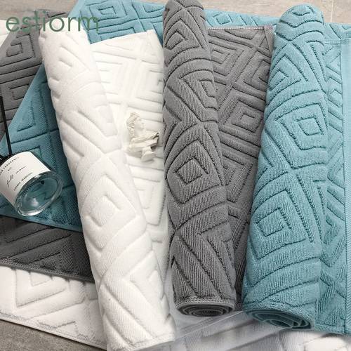 Luxury jacquard thickened Cotton bath mat - Absorbent floor towel for hotel,SPA - bath rug,soft non slip bathroom Mat and Carpet