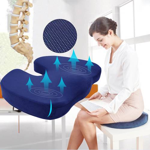 Non-Slip Orthopedic Memory Foam Seat Cushion Slow Rebound for Office Chair Car Hip Support Coccyx Protect Health Care Cushion