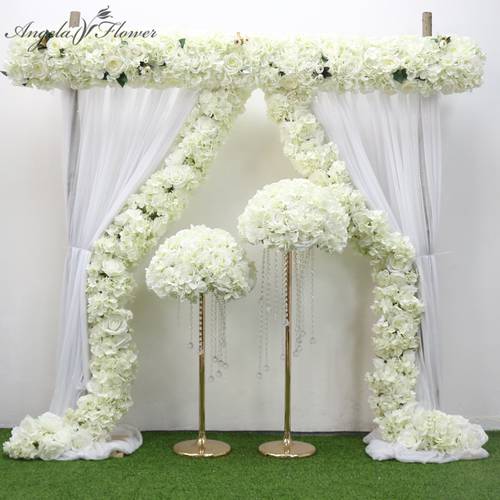 1M/2M Creative artificial flower row runner luxury foldable bending decor wedding backarch party home curtain flowers wall