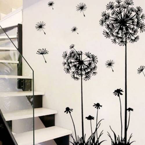 50*70cm Beautiful Dandelion Wall Stickers Living Room Bedroom Dream Of Flying Wall Sticker Home Decor Sticker On The Wall Decals