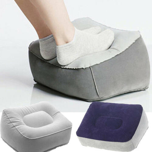 1pc Inflatable Foot Rest Pillow Cushion Air Travel Office Home Leg Up Footrest Mats Relaxing Settings