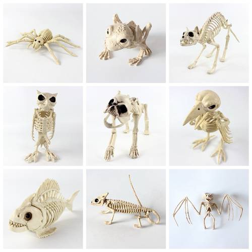 Halloween Decoration Props Animals Skeleton Mouse Dog Cat Skull Bone Ornaments Hallowmas Horror Haunted House Party Decoration
