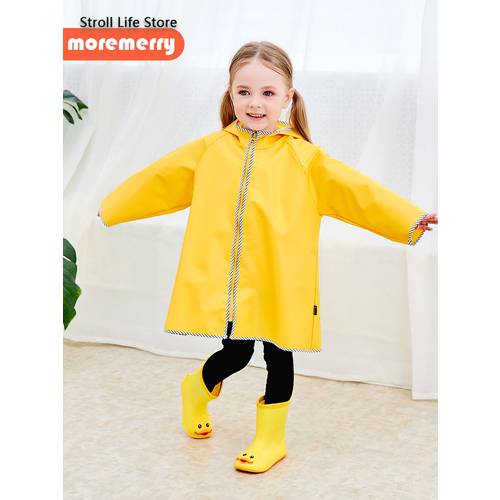 Cute Yellow Raincoat Kids Waterproof Rain Poncho Rain Coat Plastic Suit School Thick Boys Rain Jacket Cover Impermeable Gift
