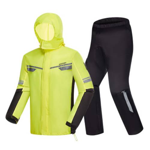 Fashion Sports Raincoat Men Waterproof Raincoat Suit Motorcycle Rain Jacket Light Soft 210T Nylon Rain Coat 3D Reflect Light