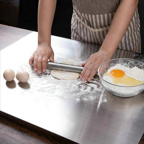 Large Size SUS304 Food Grade Brushed Stainless Steel Bake Board Kithen Cutting Board Easy Clean Anti Scratches Anti Fingerprint