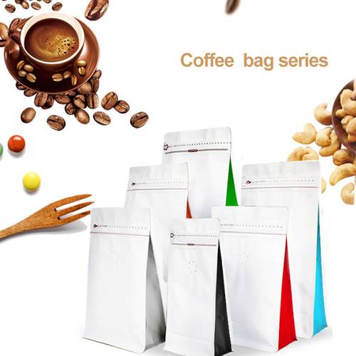 20pcs/lot Empty Aluminum Foil Coffee Bean Packaging Bags with Valve Gift Fruit Food Tea Bag