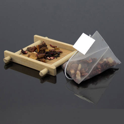 100pcs/lot Pyramid Tea Bag Filters Nylon TeaBag Single String With Label Transparent Empty Tea Bags