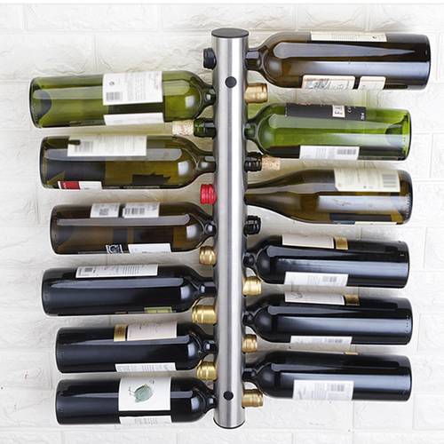 Stainless Steel Red Wine Rack, Wall Hung Vertical Creative Wine Rack, Bottle Wall Mounted European Style