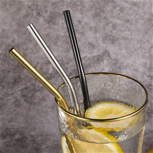 1Pcs Bubble Tea Stainless Steel Straw Reusable Drinking Straws Set Curved Metal Straws For Smoothies Juice Tea Eco-Friendly