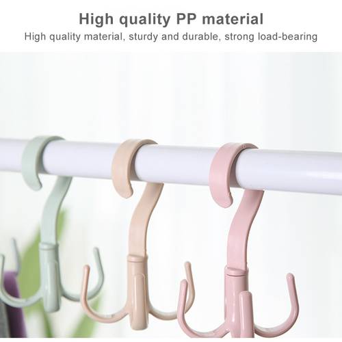 4 Hooks Plastic Handbag Clothes Ties Bag Holder Shelf Organizer 360 Degrees Rotated Belt Closet Hanger Hanging Rack StorageHook