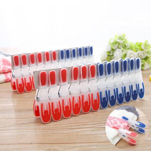 24Pcs Windproof Clothes Underwear Socks Clothespin Seamless Drying Clips Non-slip Plastic Pegs Laundry Storage & Organization