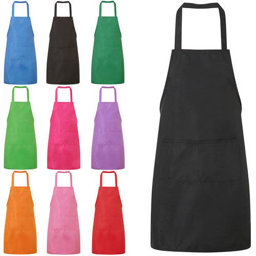 Solid Color Apron High Quality 9-color Chef Butcher Kitchen Cooking Apron Cooking Supplies Kitchen Accessories