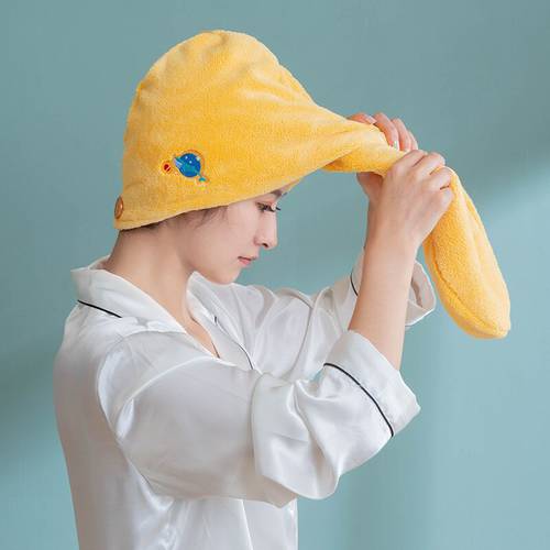 Dry Hair Cap Female Super Absorbent And Quick-drying Thickened Shower Cap Wipe Hair Towel Cute Dry Hair Towel Bath Towel Cap Hat