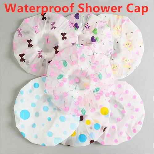 2021 New Waterproof Shower Cap Elastic Thicken Bathing Hat Bathing Cap For Women Spa Bathing Hair Salon Bathroom Shower Cap