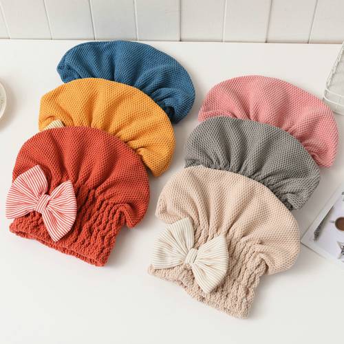 1Pcs For Women Quick-drying Hair Cap Dry Hair Towel Super Absorbent Coral Velvet Bath Accessories Portable Shower Caps