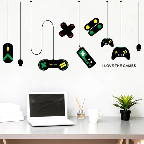 Game Handle Decorative Chandelier Wall Sticker Living Room Boy Rooms Background Decoration Mural Wallpaper Art Decals Stickers
