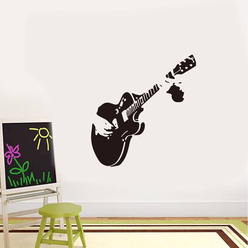 Music Guitar Wall Stickers Living Room Music Room Restaurant Showcase For Home Decoration Mural Art Decals Carved Stickers