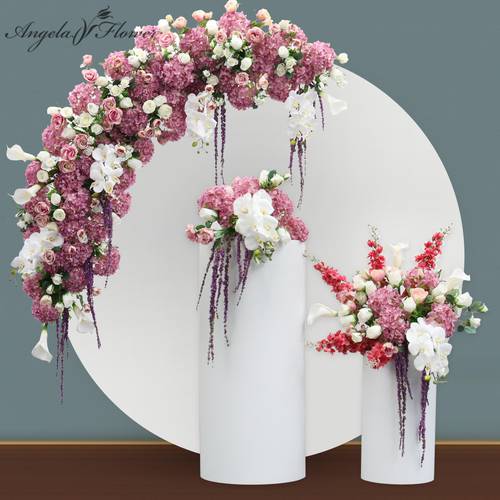 Custom Luxury Moon Shape Flower Row Table Centerpiece Flower Ball Set Wedding Arch BackDecor Flower Arrangement Party Props