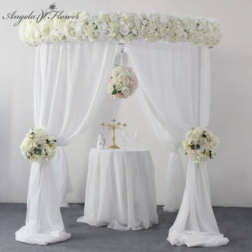 Luxury 2m wedding backdecor flower arrangement party artificial 30cm corner flower row 40cm table centerpiece ball bouquet