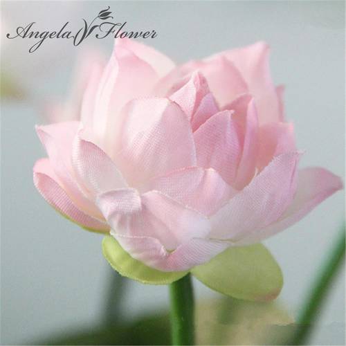Small Mini Lotus Artificial Flower Water Lily Green Potted Plants Christmas Balcony Home Room Decor Party Wedding Floral Props
