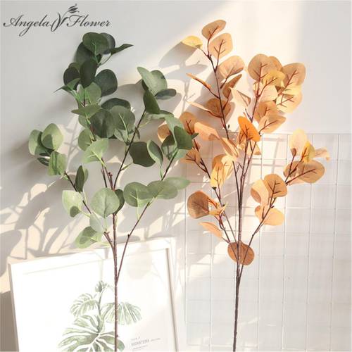 84cm Artificial Flower Eucalyptus Leaves Money Leaf Ginkgo Garden Office Home Diy Wedding Decor Plants Green Wall Fake Floral