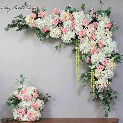 1set 120cm 3D European style DIY Wedding stage decor artificial flower wall Arch silk rose peony plants design decor flower wall
