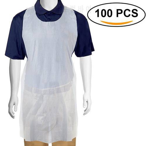 100pcs/set White Disposable Cleaning Apron Easy Use Kitchen Aprons For Women Men Kitchen Cooking Apron Thin Accessories Cooking