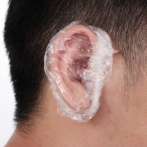 Disposable Plastic Waterproof Ear Cover Bath Shower Salon Caps Ear Protector Cover One-off Earmuffs Hair Dyeing Tools
