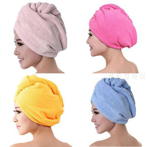 1PCS Hair Towel Cap Rapid Drying Hair Towel Thick Absorbent Shower Cap Fast 60 x 25 cm Solid Color Towel