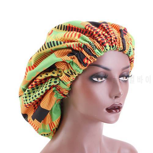 Extra Large Satin Lined Bonnets Women African Pattern Print Fabric Ankara Bonnets Night Sleep Hat Ladies Turban Bonnet Cap