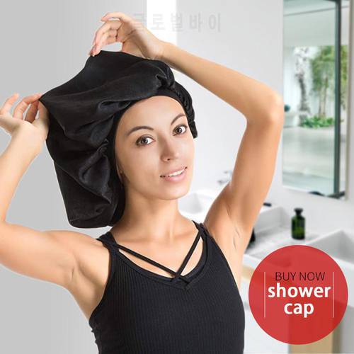 Big Satin Sleep Cap High Quality Waterproof Shower Cap Protect Hair Women Hair Hat