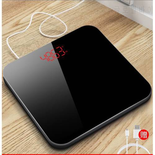 Body Fat Scale Black Bathroom Smart Weighing Scales USB Charge Digital LCD Display Floor Body Weight Scale Balance 180KG/50G