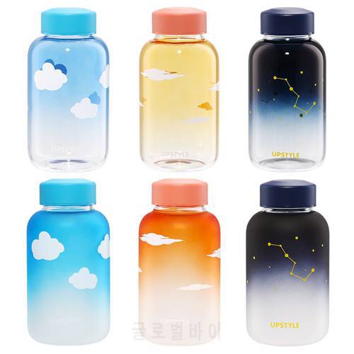 Sky Glass Water Bottle Sport Bottles Fashion Camping Bottle Tour Drinkware Ship Water Cup with Sleeve 600ml Gradient Color
