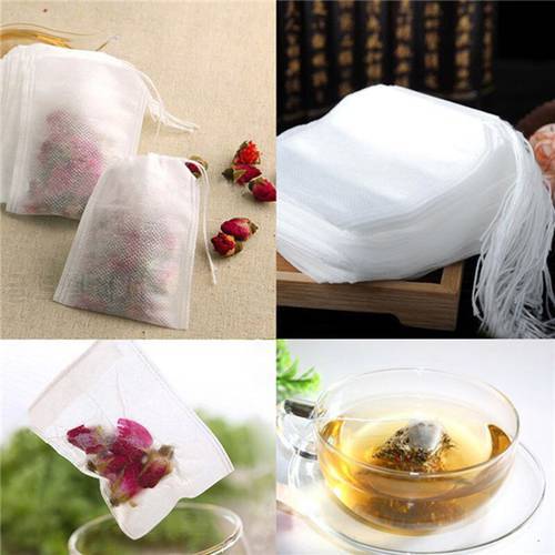 100 Pcs Empty Tea Bags With String For Herb Loose Tea Heal Seal Filter Paper