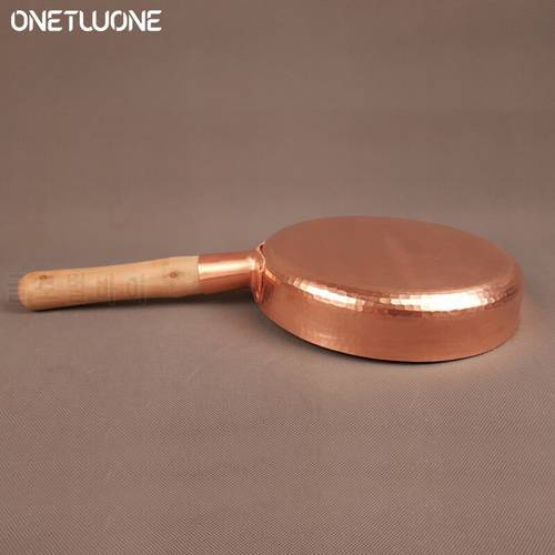 Copper Frying Pan Fast Heat Transfer 2mm Thickened Non-stick Pan Induction Compatible 100% Hand Forged Pure Copper Cooking Pot